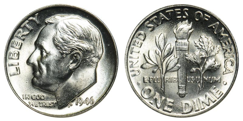1946-P Roosevelt Dime
