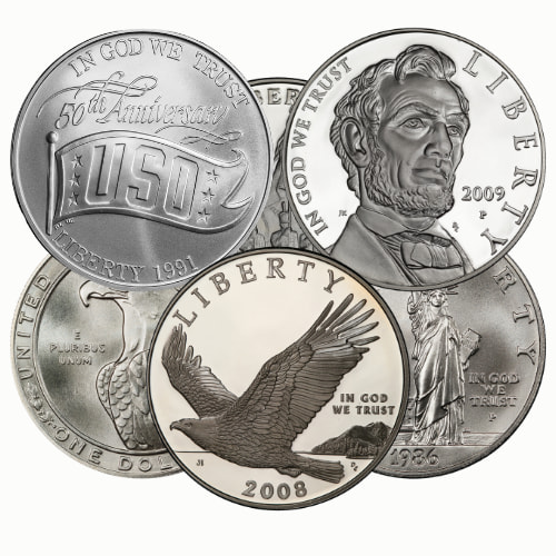 US $1 Commemorative 90% Silver Coin - BU/Proof - Random Year