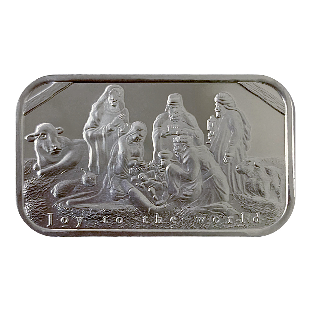 1 oz Nativity Scene Silver Bar