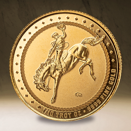 1/10 oz Scottsdale Mint Cowboy Gold Round
