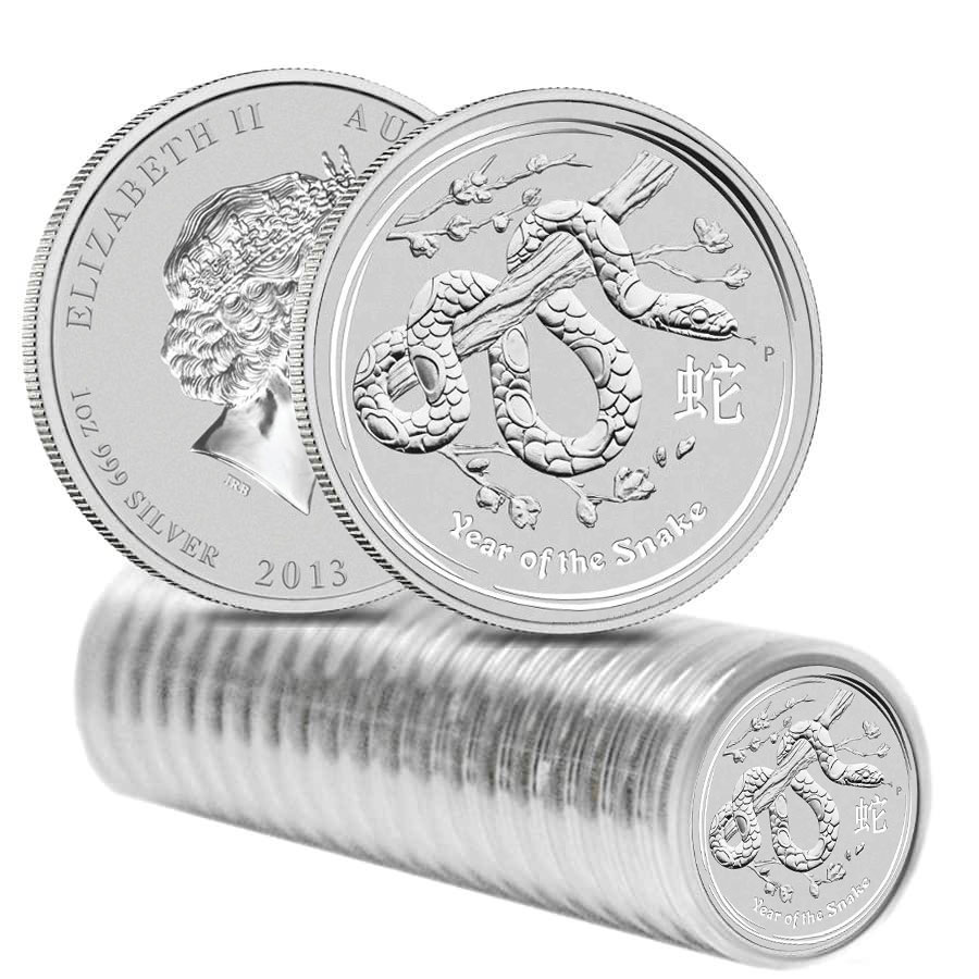 2013 1 oz Year of the Snake Silver Coin - Lunar Series