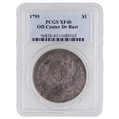1795 Silver Draped Bust Dollar Off-Center PCGS XF-40