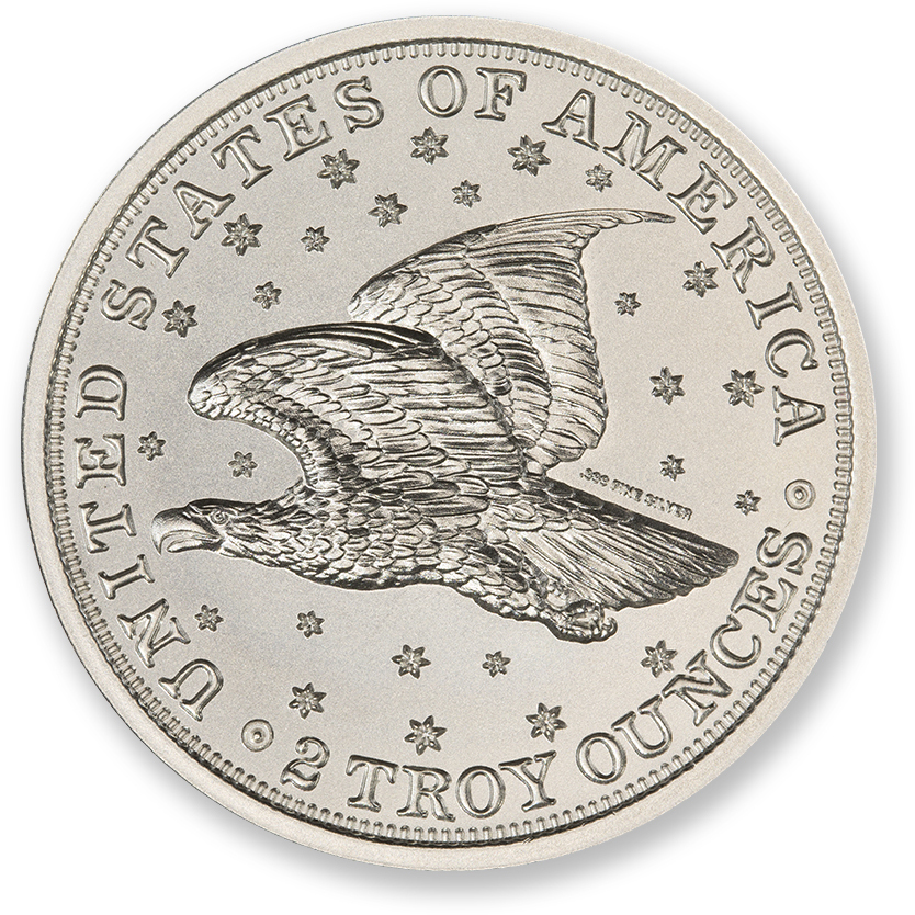 2 oz Intaglio Mint 1836 Gobrecht Dollar Tribute Silver Round | SD