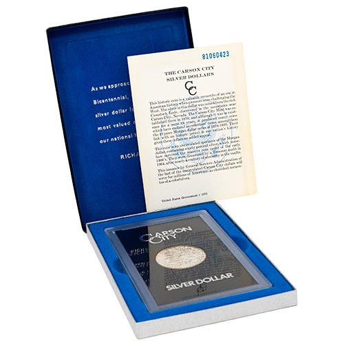 1881-CC Morgan Silver Dollar Coin - BU - GSA with box & COA