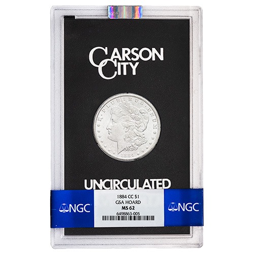 1882-1884-CC NGC MS-62 Morgan Silver Dollar GSA with Box & COA - Random Year