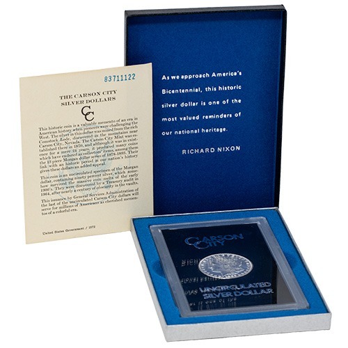 1882-1884-CC Morgan Uncirculated Silver Dollar GSA with Box & COA - Random Year
