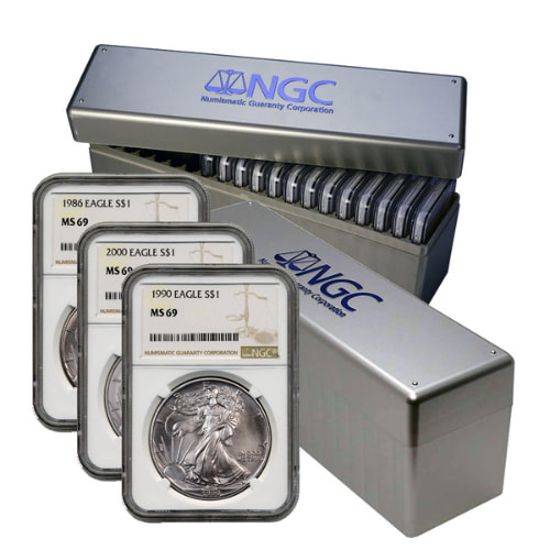 1986-2025 NGC MS-69 1 oz American Silver Eagles Coin Complete Set