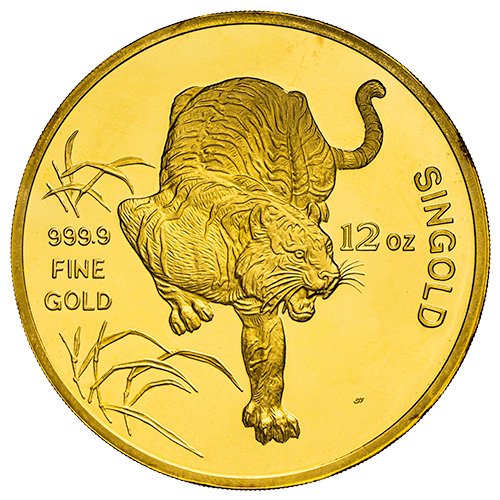 1986 12 oz Singapore Year of the Tiger Singold Proof Coin