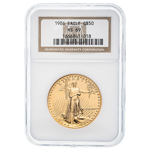 1986 NGC MS-69 1 oz American Gold Eagle Coin