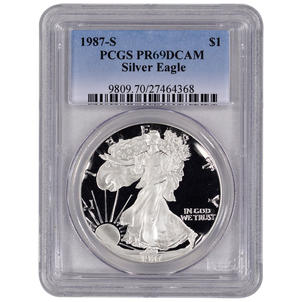 1987 PCGS PR-69 1 oz American Silver Eagle Proof Coin