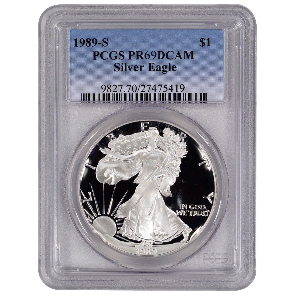 1989 PCGS PR-69 1 oz American Silver Eagle Proof Coin