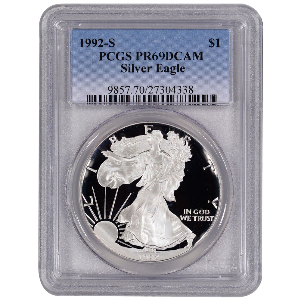 1992 PCGS PR-69 1 oz American Silver Eagle Proof Coin