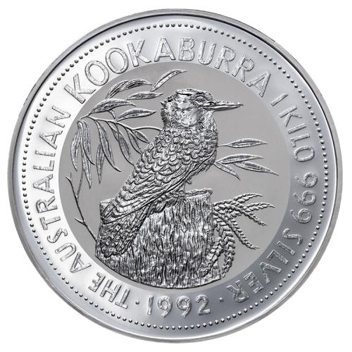 1992 1 Kilo Australian Kookaburra Silver Coin