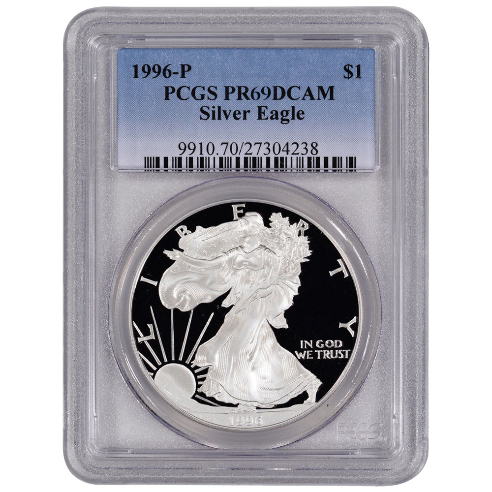 1996 PCGS PR-69 1 oz American Silver Eagle Proof Coin