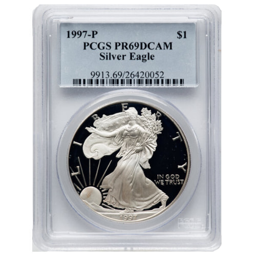 1997 PCGS PR-69 1 oz American Silver Eagle Proof Coin
