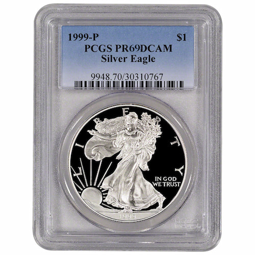 1999 PCGS PR-69 1 oz American Silver Eagle Proof Coin