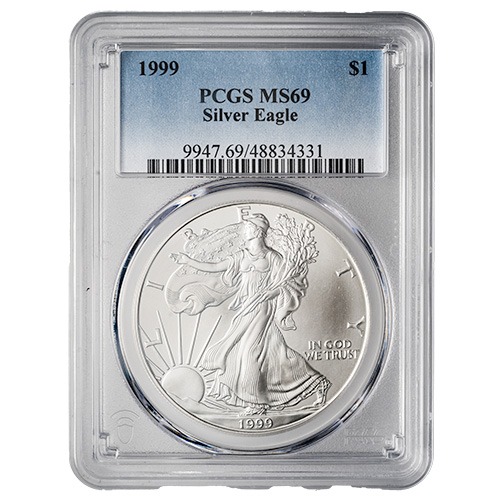 1999 PCGS MS-69 1 oz American Silver Eagle Coin - Standard Label