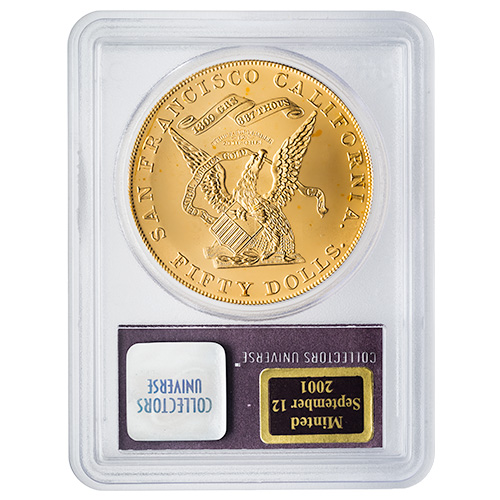 Buy 2001 2.419 oz PCGS GEM 1855 $50 Kellogg Restrike GEM