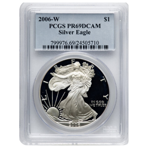 2006 PCGS PR-69 1 oz American Silver Eagle Proof Coin