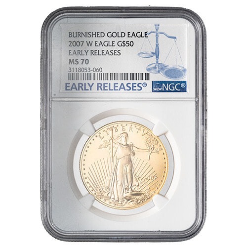 2007-W NGC MS-70 Early Releases 1 oz American Gold Eagle Burnished Coin