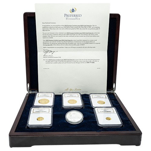 2008 NGC MS-69 Chinese Gold Panda Coin 6-Coin Set with Box and COA