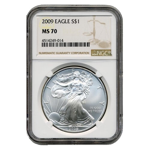 2009 NGC MS-70 American Silver Eagle Coin (Brown Label)