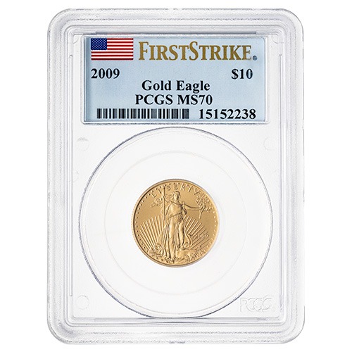 2009 PCGS MS-70 First Strike 1/4 oz American Gold Eagle Coin