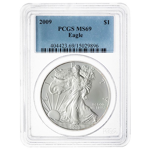 2009 PCGS MS-69 1 oz American Silver Eagle Coin - Standard Label
