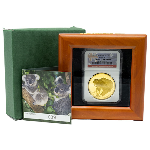 2010 NGC PF-70 2 oz Australian Koala Proof Gold Coin with Box and COA