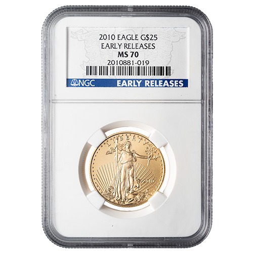 2010 NGC MS-70 Early Releases 1/2 oz American Gold Eagle Coin