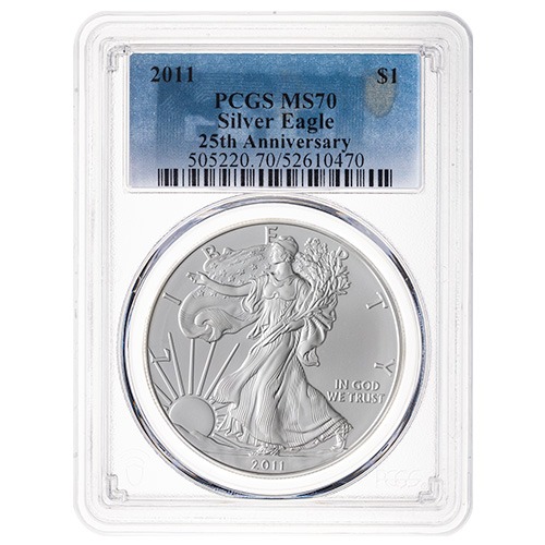 2011 PCGS MS-70 1 oz American Silver Eagle Coin - Standard Label