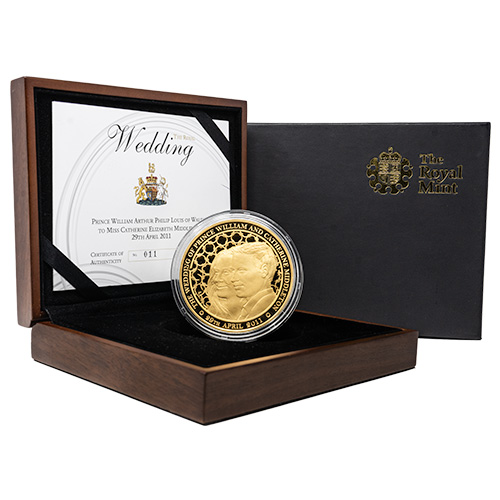 2011 5 oz Royal Wedding Prince William and Catherine Middleton Proof Gold Coin