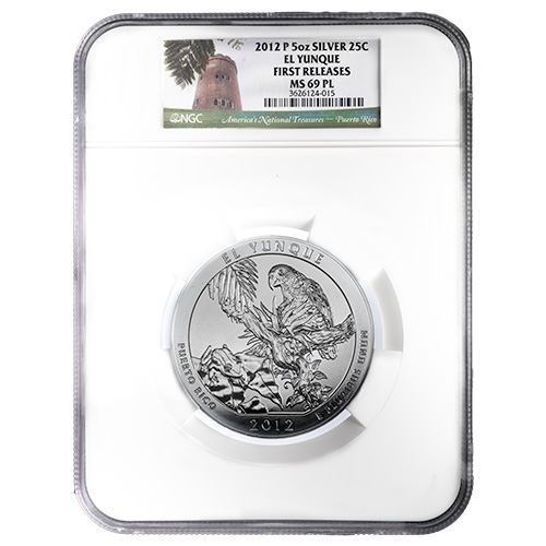 2012-P NGC MS-69 PL First Releases 5 oz America the Beautiful El Yunque Silver Coin