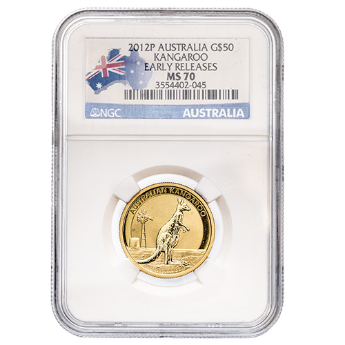 2012 1/2 oz NGC MS-70 Early Release Australian Kangaroo Gold Coin