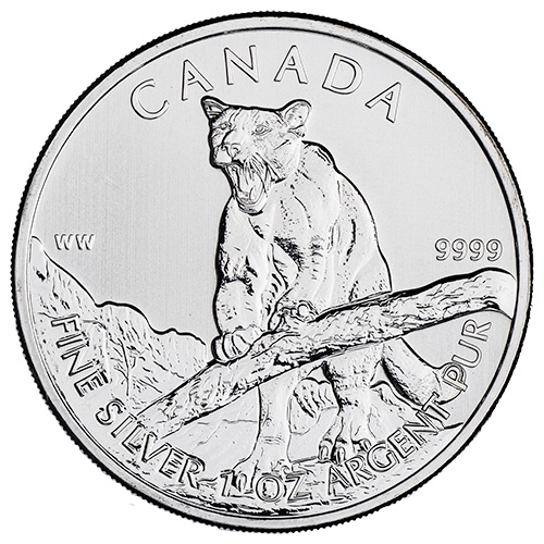 2012 1 oz Cougar Silver Coin - Wildlife Series