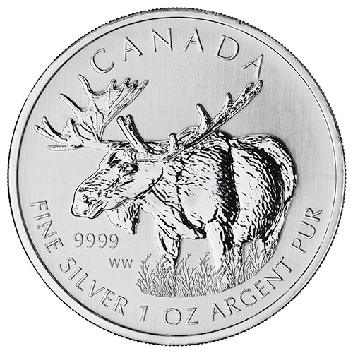 2012 1 oz Moose Silver Coin - Wildlife Series