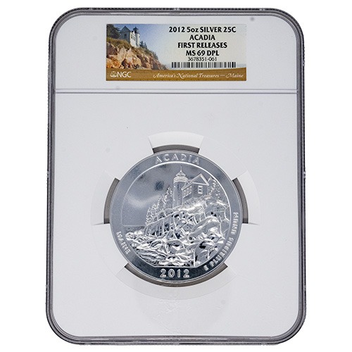 2012 NGC MS-69 DPL First Releases 5 oz America The Beautiful Acadia Silver Coin