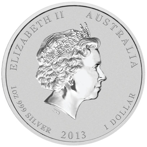2013 1 oz Year of the Snake Silver Coin - Lunar Series
