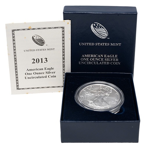 2013-W 1 oz American Silver Eagle Burnished Coin with Box and COA