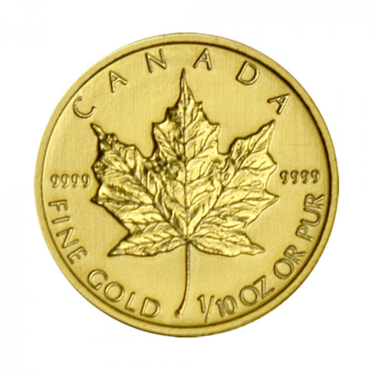 2014 Canadian Gold Maple Leaf - .9999 Fine Gold 1/10 oz