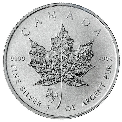 2014 1 oz Canadian Silver Maple Leaf Reverse Proof Coin - Horse Privy Mark