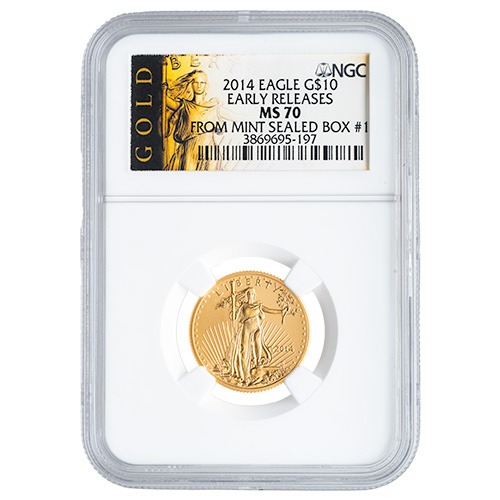 2014 NGC MS-70 Early Releases 1/4 oz American Gold Eagle Coin -  From Mint Sealed Box #1