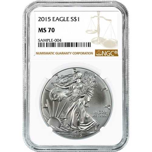 2015 NGC MS-70 American Silver Eagle Coin (Brown Label)