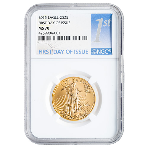 2015 NGC MS-70 First Day of Issue 1/2 oz American Gold Eagle Coin