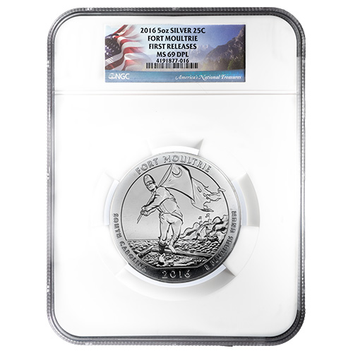 2016 NGC MS-69 DPL First Releases 5 oz America the Beautiful Fort Moultrie Silver Coin