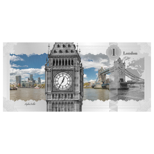 2017 Cook Islands 5 Gram Silver Banknote (London Skyline Dollar)