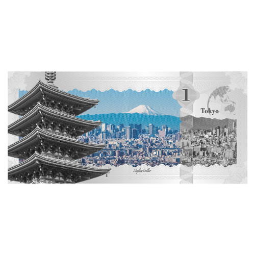 2017 Cook Islands 5 Gram Silver Banknote (Tokyo Skyline Dollar)