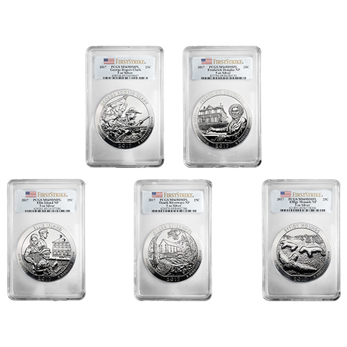 2017 PCGS MS-69 DMPL First Strike 5 oz America The Beautiful Silver 5-Coin Set