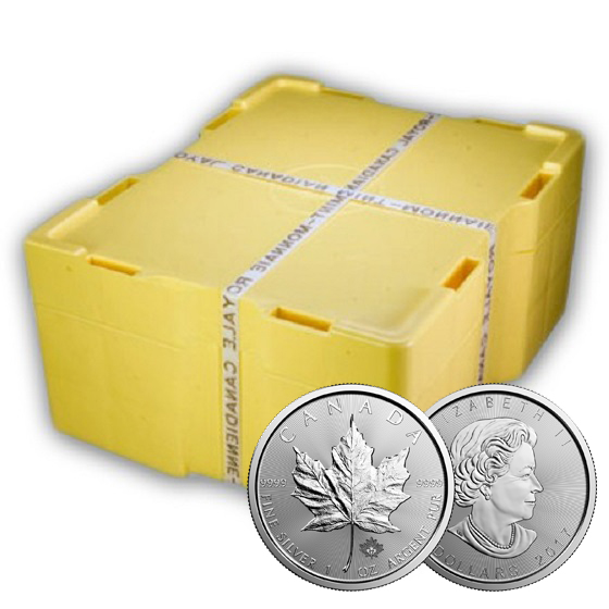 2017 Silver Maple Leafs Monster Box - 500 1 oz Coins