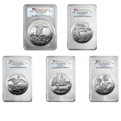 2018 PCGS MS-69 DMPL First Strike 5 oz America The Beautiful Silver 5-Coin Set